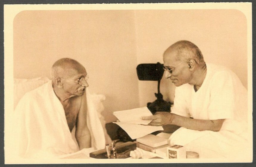 AOP India full back pictorial 50p Gandhi postal card GANDHI 