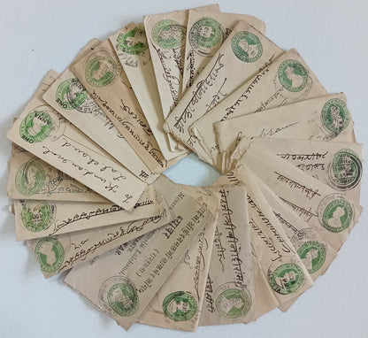 AOP India KGV 1/2a green envelopes x 100 selected for condition WHOLESALE