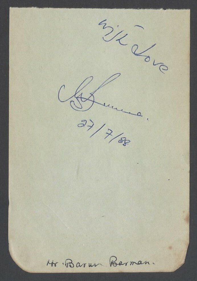 AOP India CRICKET Barun Barman, Bengal autograph