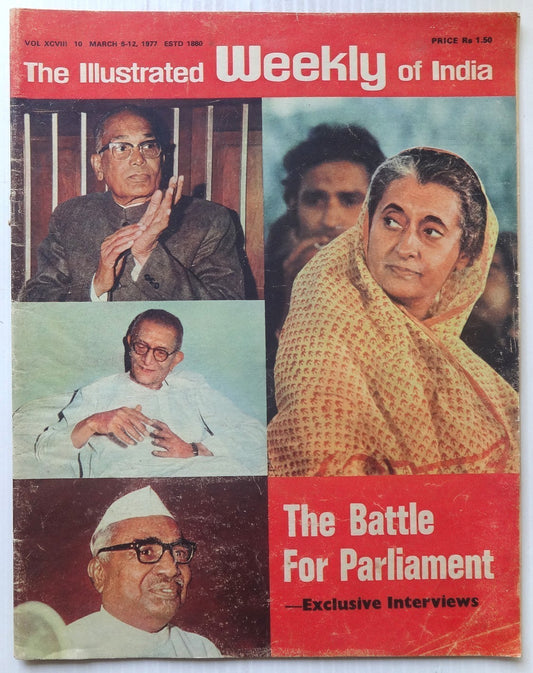 The Illustrated Weekly of India 6th March 1977 The Battle For Parliament