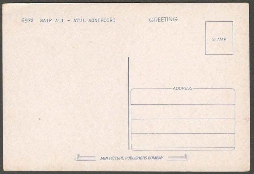 AOP India Bollywood vintage postcard SAIF ALI KHAN & ATUL AGNIHOTRI