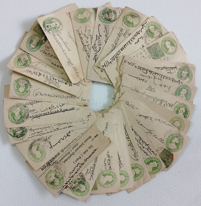 AOP India KGV 1/2a green envelopes x 100 selected for condition WHOLESALE