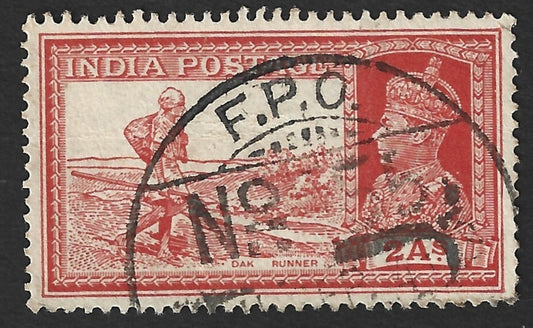 India KGVI 1937 2a Dak Runner canc. FPO 55 HABBANIYA, Iraq