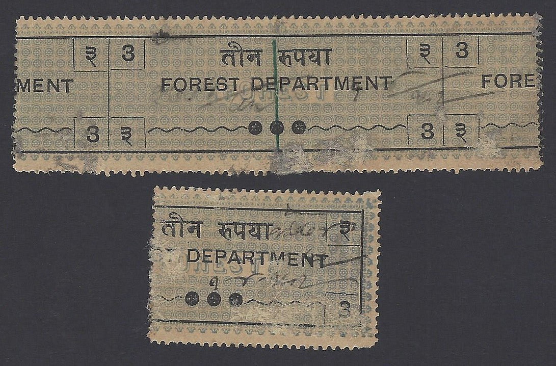 India 1891 Forest Tax 3R 2 positions zaz