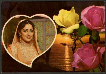 AOP India Bollywood vintage postcard  HEMA MALINI ELAR 335