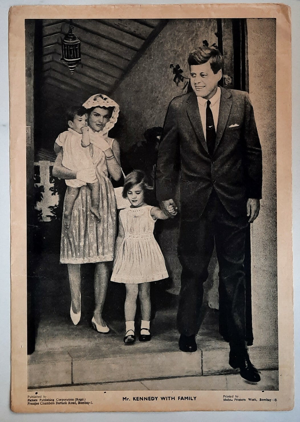 India vintage poster Mr. Kennedy with Family 37x25cm