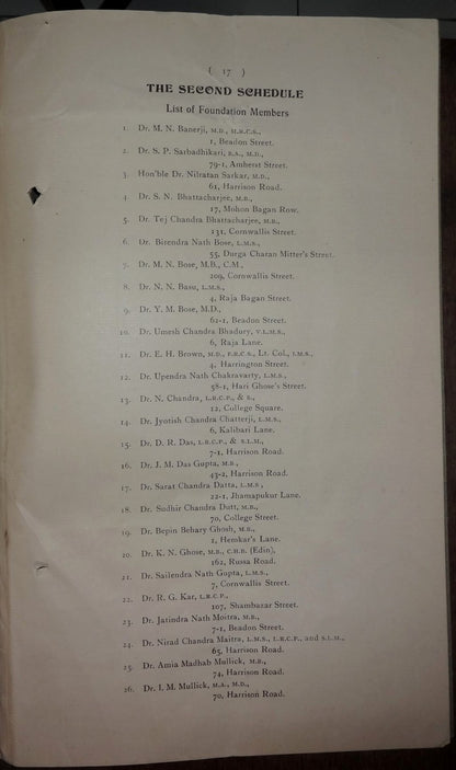 India Belgachia Medical College 1914-7 documents
