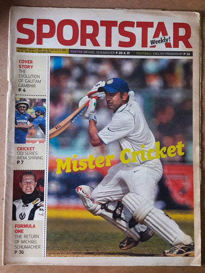 India Sportstar 2007-10 CRICKET cover issues 10” X 13” (5)