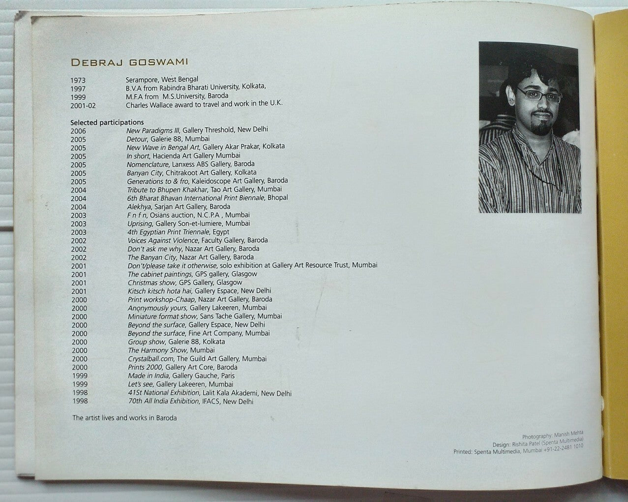 India Contemporary Art DEBRAJ GOSWAMI 2006 Exhibition souvenir 7 pages