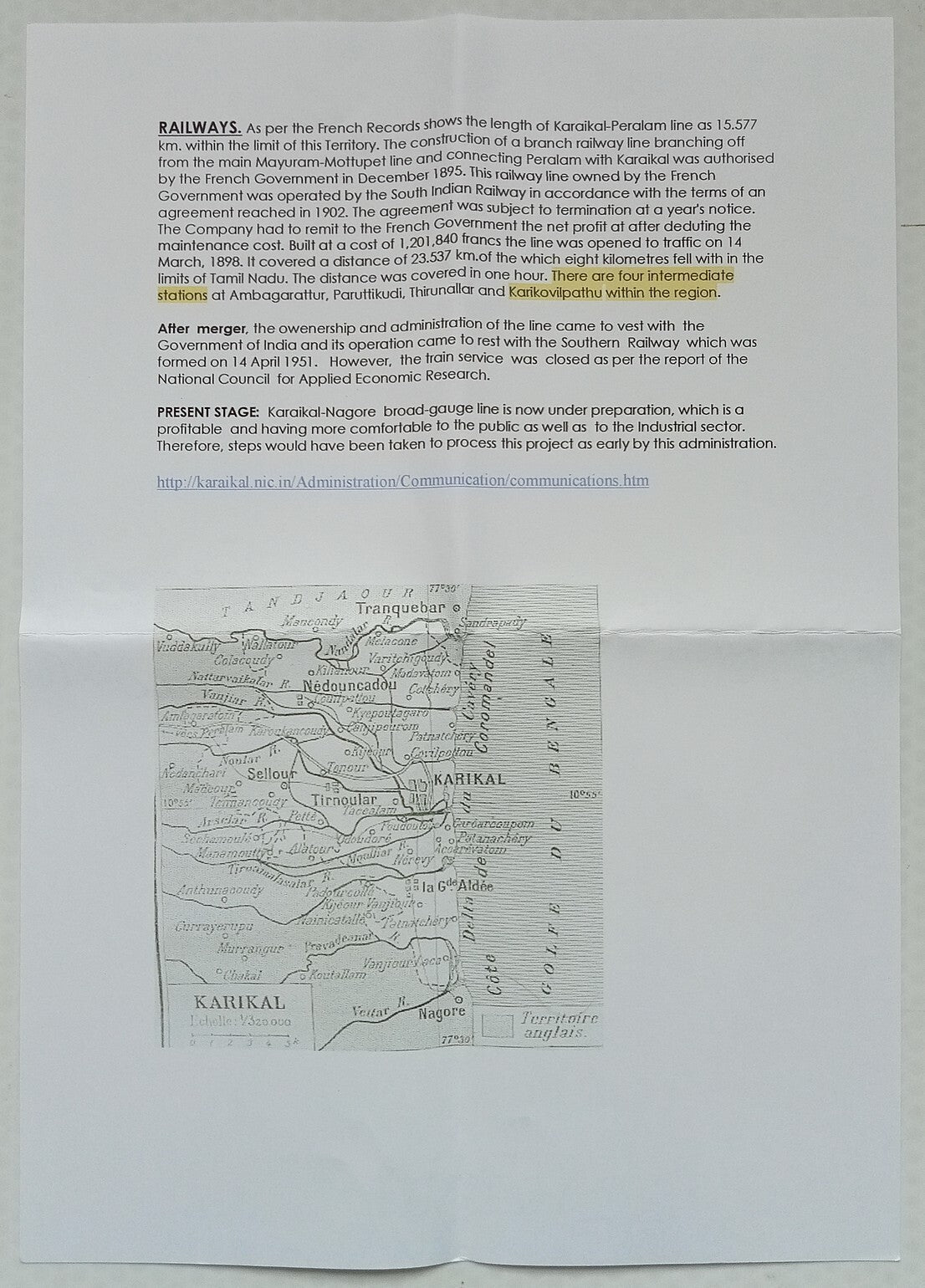 AOP India used in French India KARAI KOVILPATHU 1938 KGV env