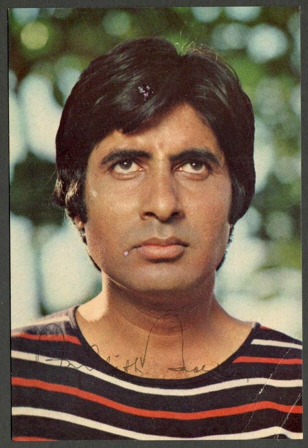 India Bollywood vintage postcard facsimile signature AMITABH BACHCHAN ELAR 189