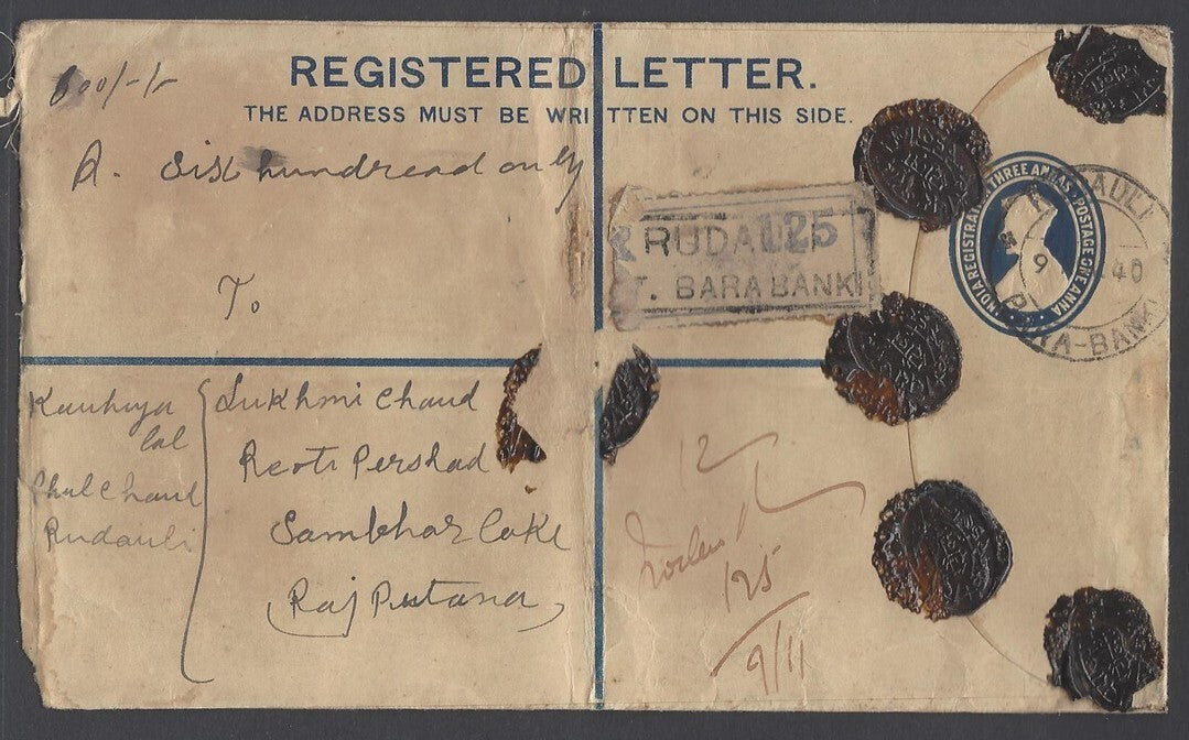AOP India KGVI registered envelope usages (4)