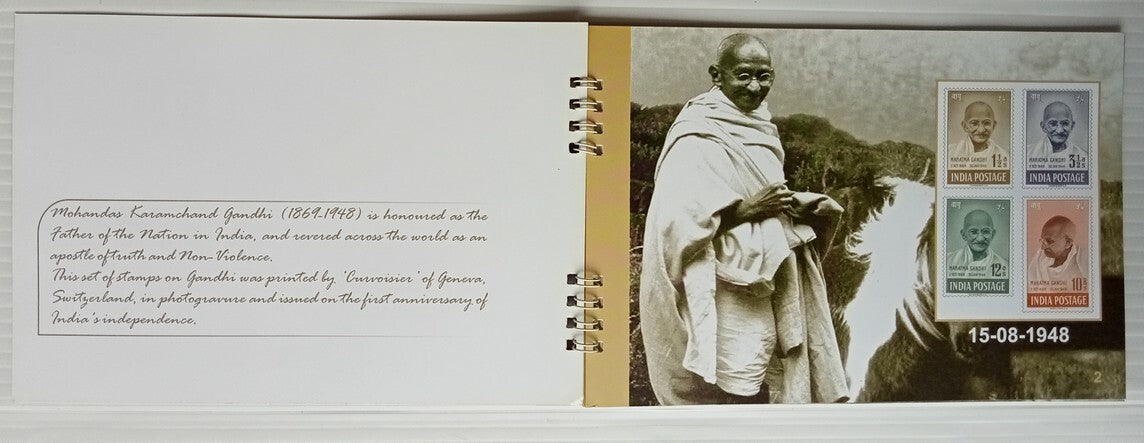 AOP Stamps of India - GANDHI - book about the stamps - no stamps in the book
