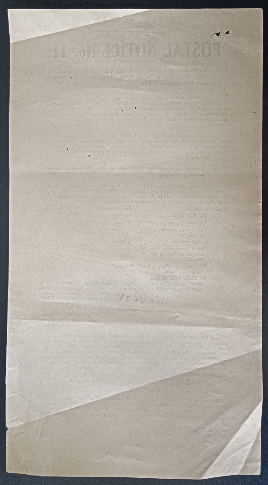 India POSTAL NOTICE No. 11 12 May 1947 Mails of HM Forces Serving Overseas