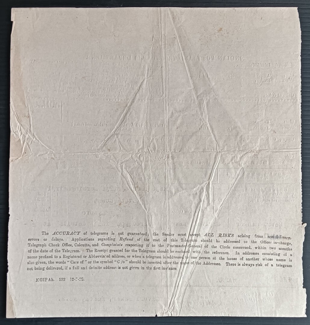 India 1903-10 used telegraph forms (5)