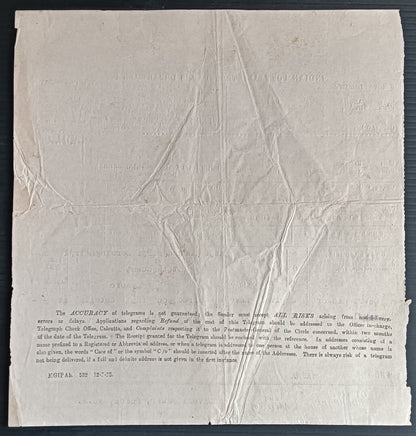 India 1903-10 used telegraph forms (5)