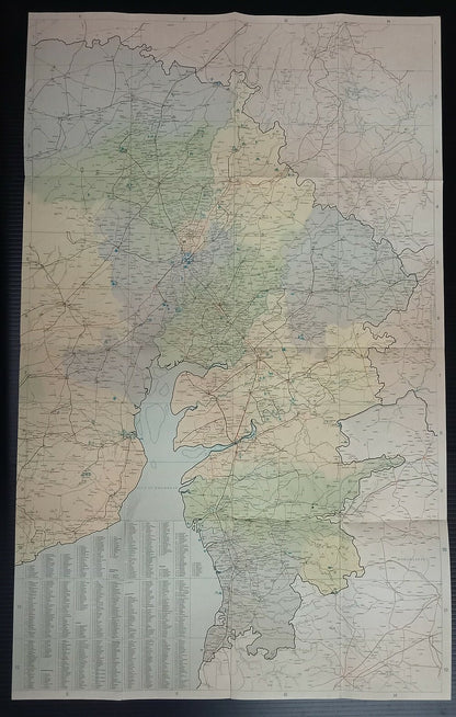 AOP India vintage tourist brochure GUIDE MAP OF GUJARAT 52x85cm