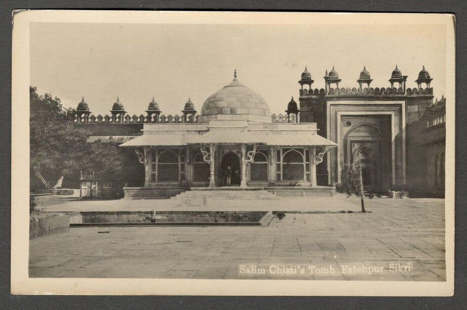 AOP India vintage real photo postcard SALIM CHISTI'S TOMB, Fatehpur Sikri