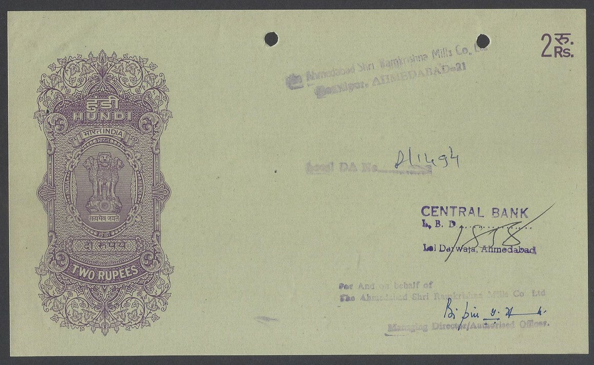 AOP India collection of post Independence hundis (9 different)