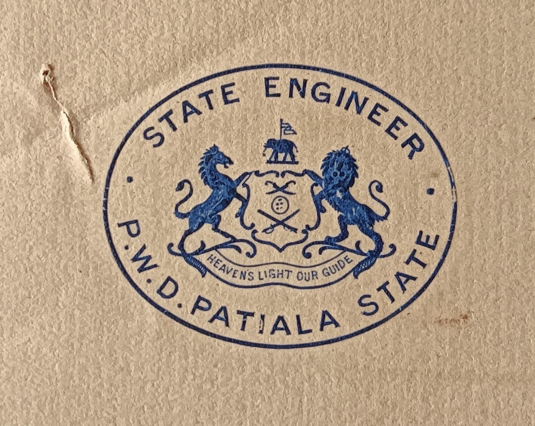 India 1913 crested letter STATE ENGINEER * PATIALA STATE