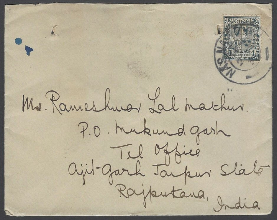 AOPIMT Ireland 1937 cover to India 