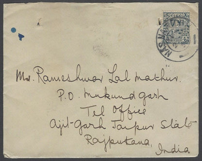 AOPIMT Ireland 1937 cover to India 