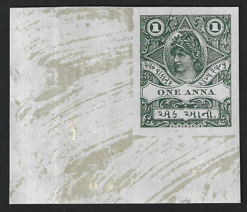 India Wankaner State revenue stamp essay with Liberty head ex Dickinson card
