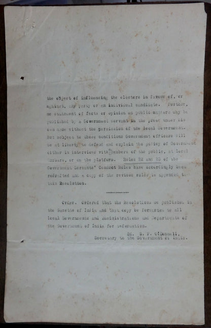 India 1930 set of Govt documents re: the CIVIL DISOBEDIENCE MOVEMENT