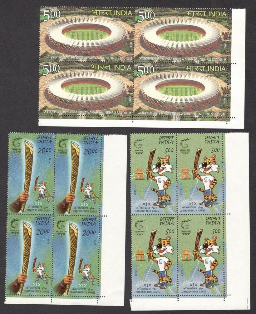 India 2010 BLOCKS OF FOUR Year pack / Year set MNH