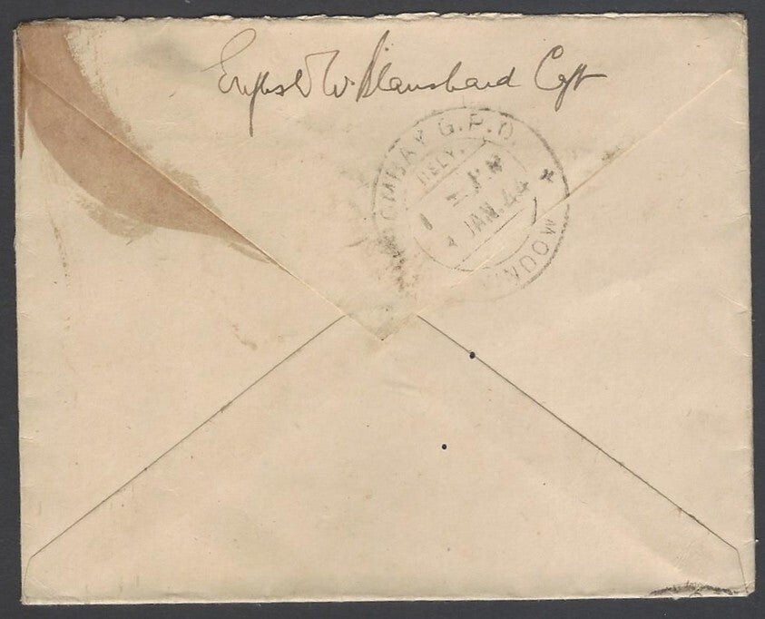 AOP India WW2 1944 On Active Service cover FPO 449 & Unit Censor