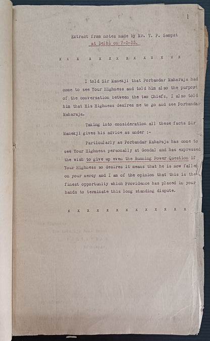 India 1933 Gondal Porbandar Dispute correspondence incl. 20 signed by Maharajas