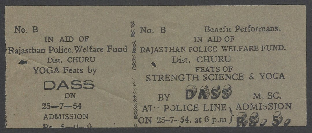 AOPIMT India 1954 FEATS OF STRENGTH SCIENCE & YOGA event ticket
