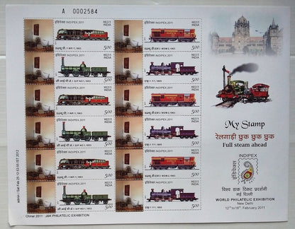 India 2011 Personalised stamp Sheetlets MNH Gandhi Sabarmati Ashram x4 different