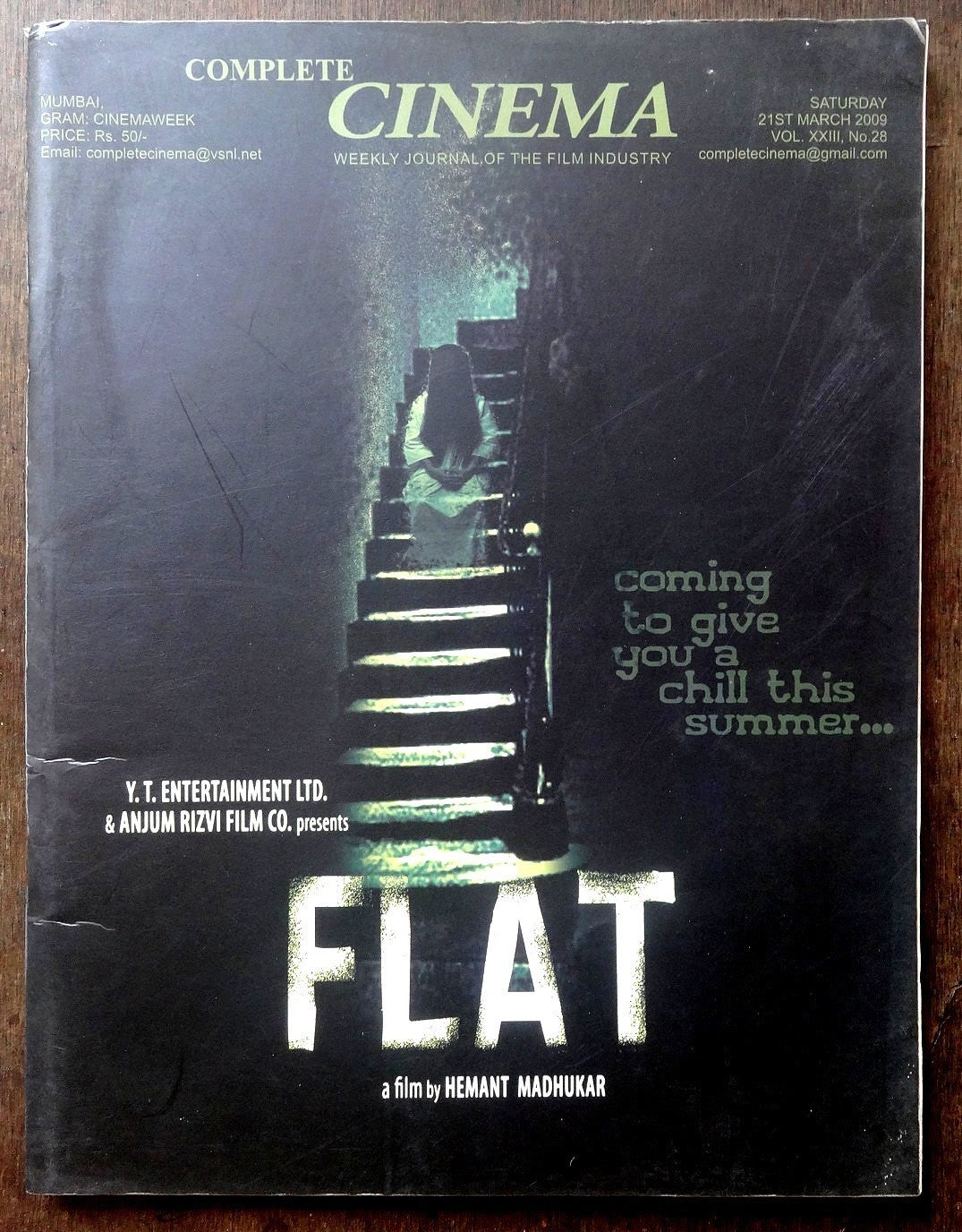 Bollywood Trade magazine COMPLETE CINEMA 21 Mar 2009 issue FLAT Horror cover