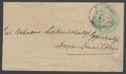AOPIMT India KEdVII 1908 cover to DERA ISMAIL KHAN, NWFP