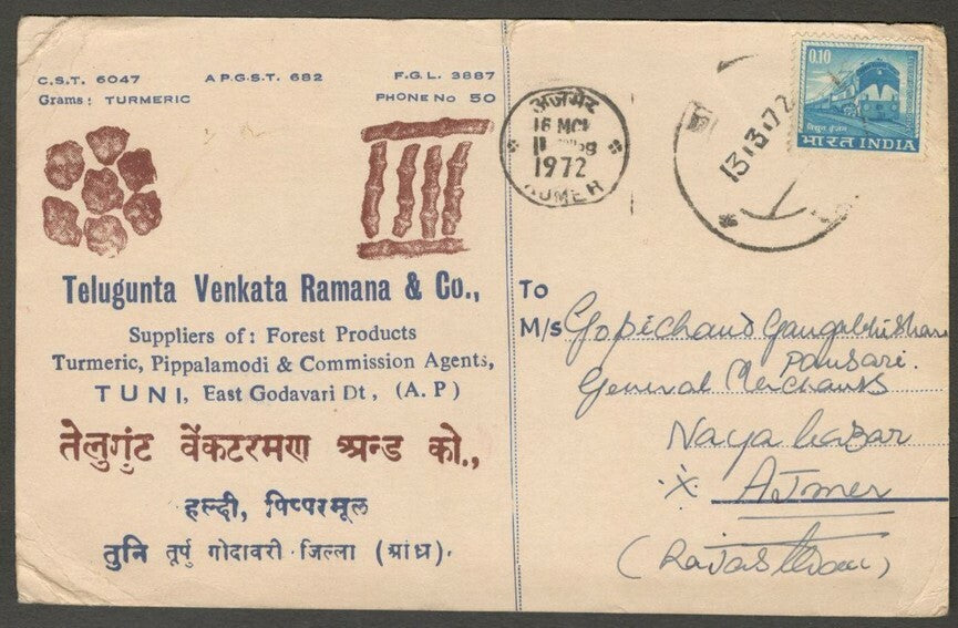 India advertisement postcard Forest Products