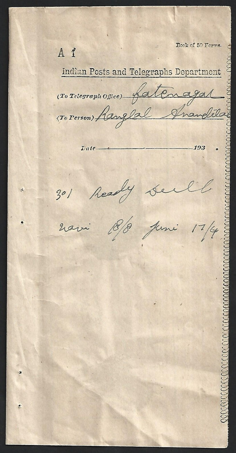 India 1908-35 telegrams (7)