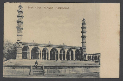India Shah Alam’s Mosque Ahmedabad vintage postcard