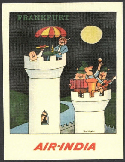 AIR INDIA FRANKFURT reprinted postcard