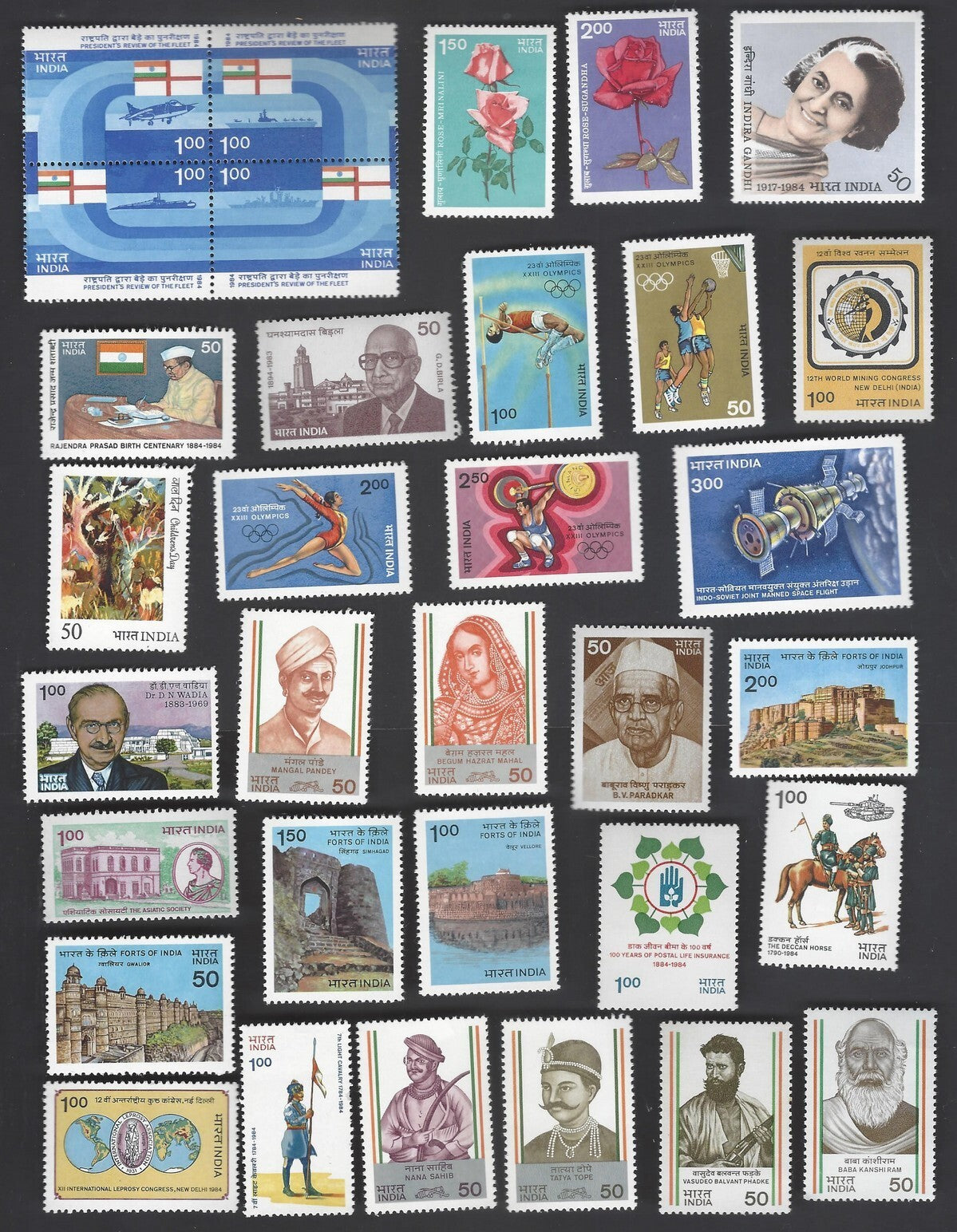 AOP India 1984 Year set MNH
