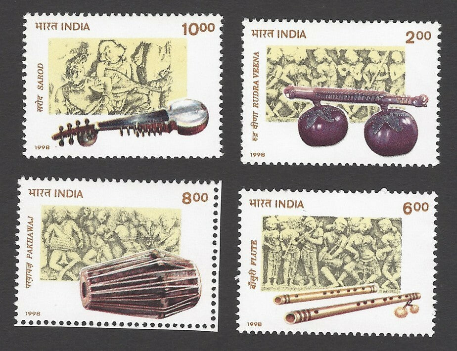 India 1998 Musical Instruments MNH set of 4