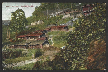 India Native Village, Darjeeling vintage colour postcard