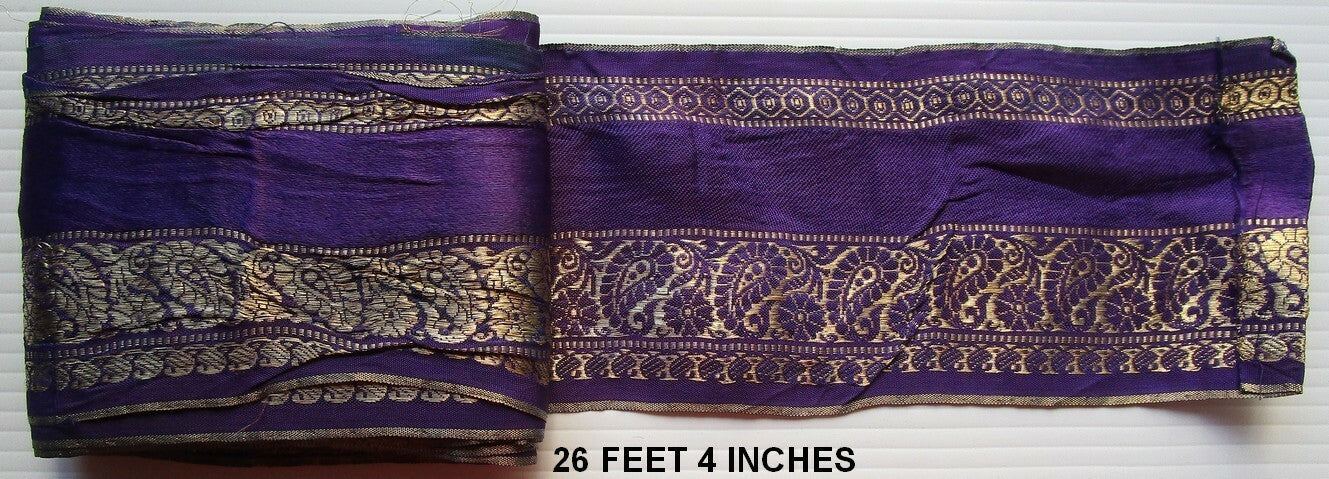 India Banarasi woven border / trim with zari (metallic) threads 4 1/4 in x 26 ft