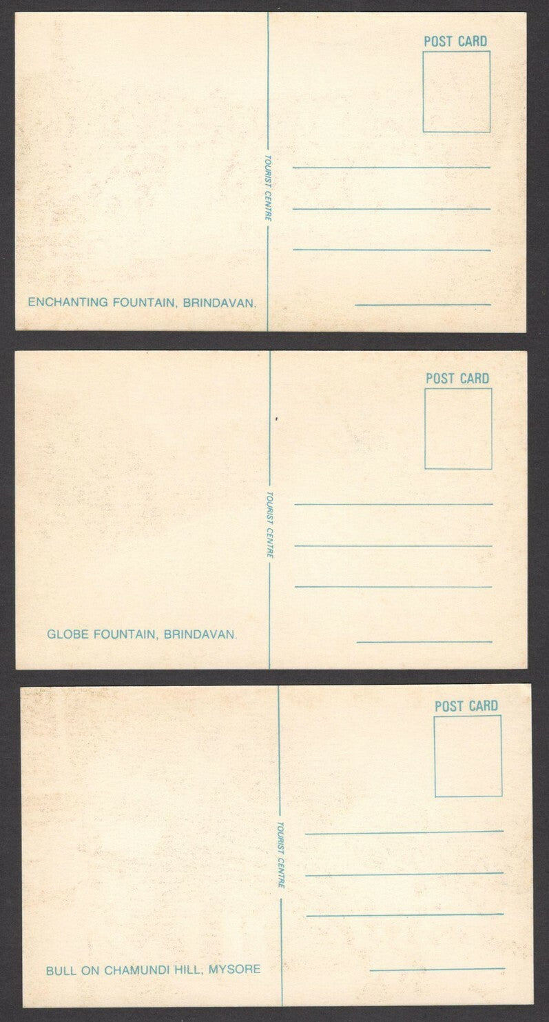 India 10 vintage colour postcards MYSORE & BRINDAVAN