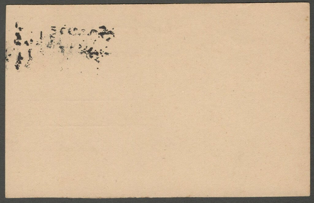 AOP India KGVI King George VI 1/2a postal card with part CANCELLED overprint