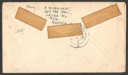 (AOP) Australia 1951 QEII 7 1/2d on FDC to India