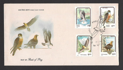India 1998 Birds of Prey FDC & stamped brochure