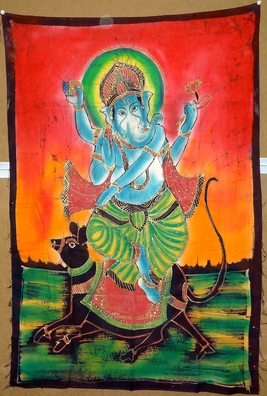 India print on cloth 30" x 45" Lord Ganesha