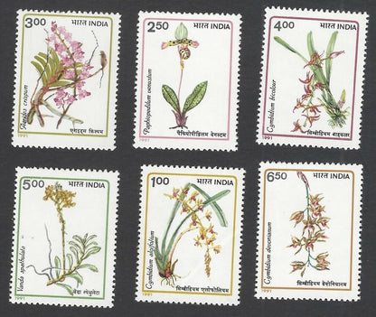 India 1991 Orchids set of 6 MNH