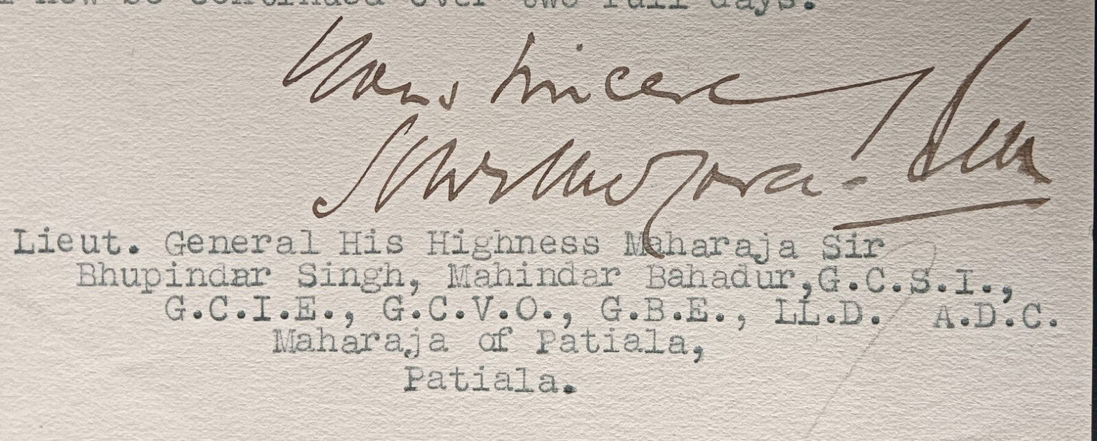 India 1936 crested letter AGENT TO THE GOVERNOR GENERAL * PANJAB STATES